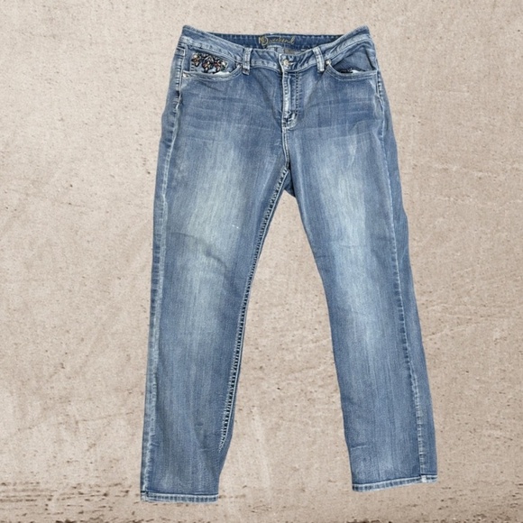 New Directions Blue Straight Leg Jeans Classic Fit - Picture 1 of 4